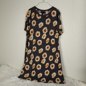 Forever 21 Dress 3X Sunflowers shirt Dress Comfy